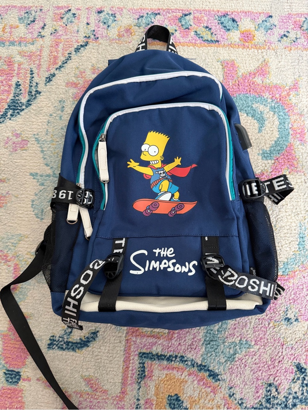 The Simpsons Bart Skateboard Navy Backpack